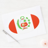 Peru Flag Ovale Sticker (Envelop)