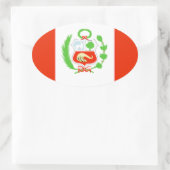 Peru Flag Ovale Sticker (Tas)