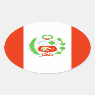 Peru Flag Ovale Sticker