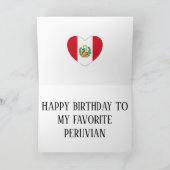Peru Flag Patriotic Birthday Kaart (Binnen)