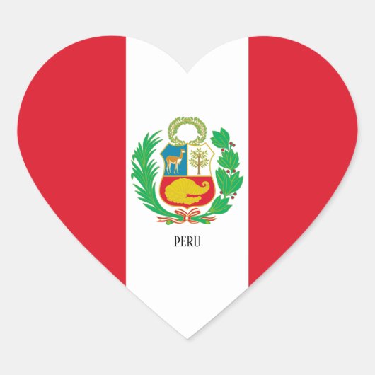 Peru Flag Patriotic Hart Sticker (Voorkant)