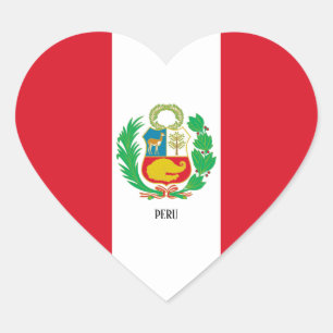 Peru Flag Patriotic Hart Sticker