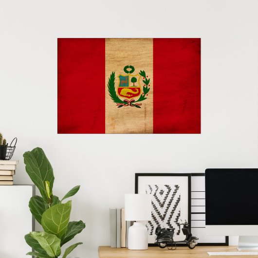Peru Flag Poster (Thuiskantoor)