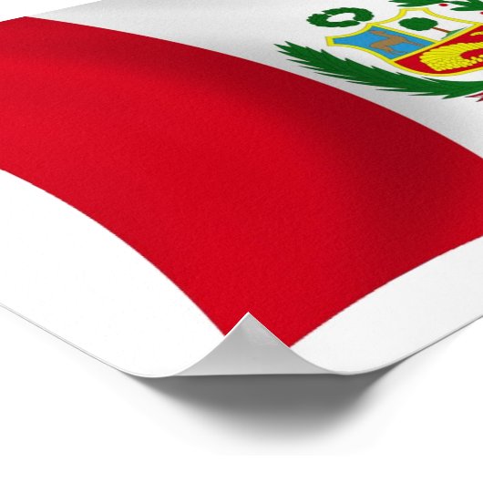 Peru Flag Poster afdrukken (Hoek)