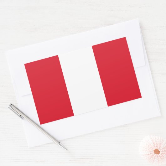 Peru Flag Rechthoekige Sticker (Envelop)