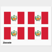 Peru Flag Rechthoekige Sticker (Vel)