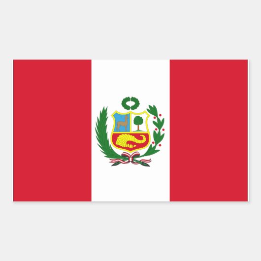 Peru Flag Rechthoekige Sticker (Voorkant)