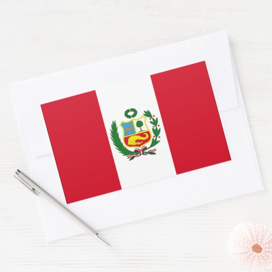 Peru Flag Rechthoekige Sticker (Envelop)