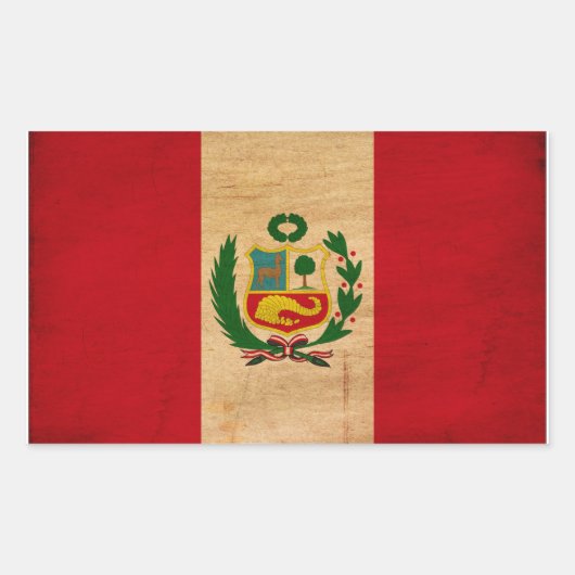 Peru Flag Rechthoekige Sticker (Voorkant)