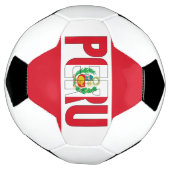 Peru Flag Red White Coat of Arms Patriotic  Voetbal (Gedraaid)