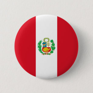 Peru Flag Ronde Button 5,7 Cm