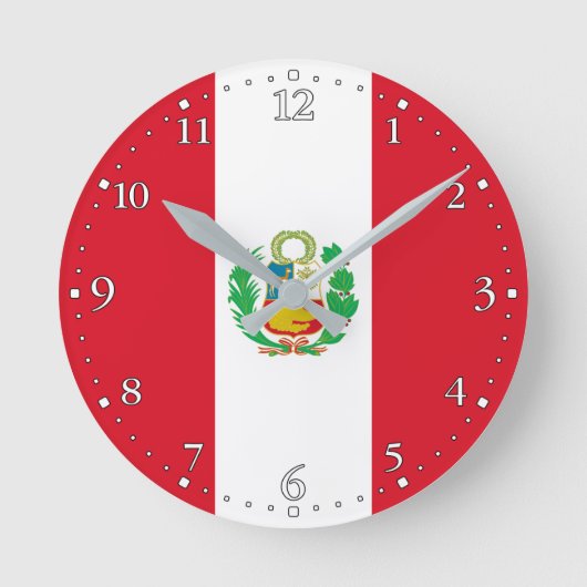 Peru Flag Ronde Klok (Voorkant)