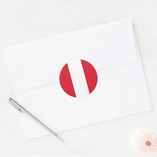 Peru Flag Ronde Sticker (Envelop)