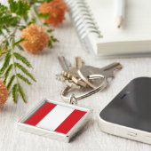Peru Flag Sleutelhanger (Zijkant)