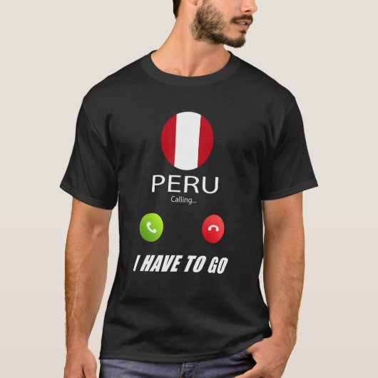 Peru Flag Souvenir Peru roept op tot T-shirt (Voorkant)