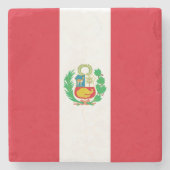 Peru Flag Stenen Onderzetter (Voorkant)
