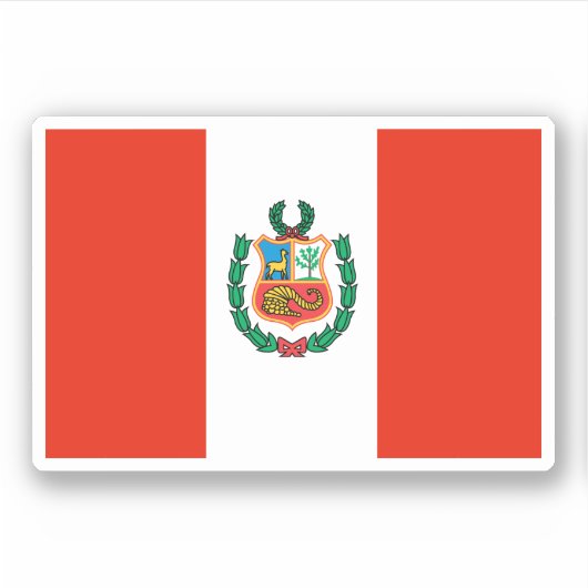 Peru Flag Sticker (Voorkant)