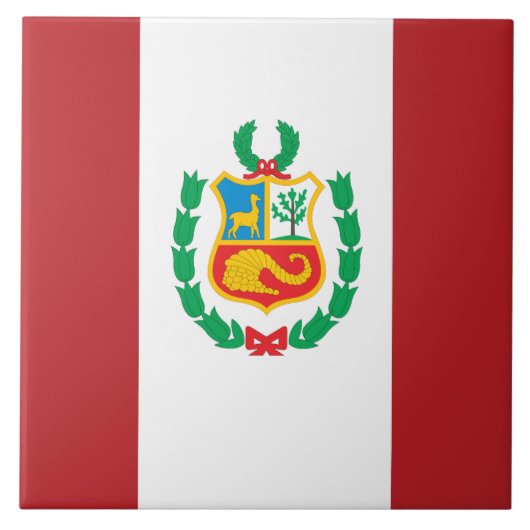Peru Flag Tegeltje (Voorkant)
