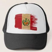 Peru Flag Trucker Hat Trucker Pet (Voorkant)