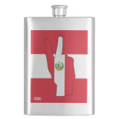Peru Flag Victory Sign Patriotic Flacon (Voorkant)