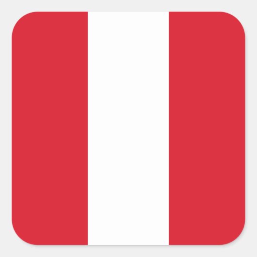 Peru Flag Vierkante Sticker (Voorkant)
