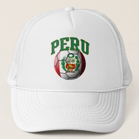 Peru Flag Voetbal Pet (Voorkant)