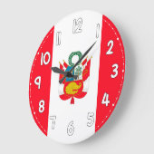Peru Flag Wall Clock – Patriotic home Decor Grote Klok (Hoek)