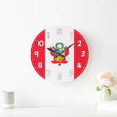Peru Flag Wall Clock – Patriotic home Decor Grote Klok (Huis)