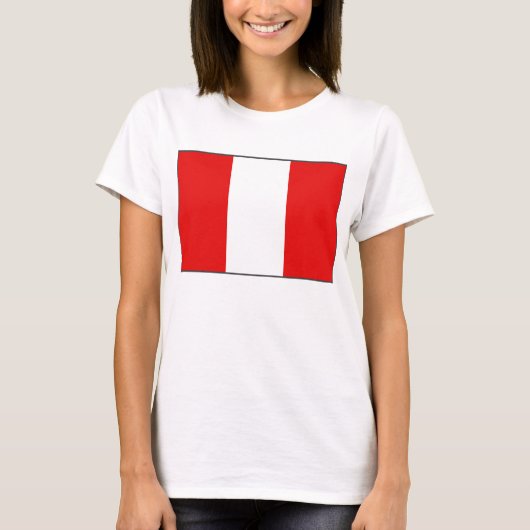 Peru Flag x Map T-Shirt (Voorkant)