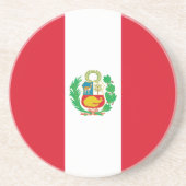 Peru Flag Zandsteen Onderzetter (Voorkant)