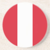 Peru Flag Zandsteen Onderzetter (Voorkant)
