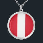Peru Flag Zilver Vergulden Ketting<br><div class="desc">Patriottische vlag van Peru.</div>