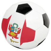 Peru Football en Peruaanse vlag / sport Voetbal (Drie kwart)