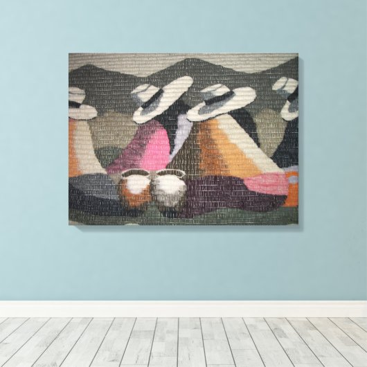 Peru Gossip Meisjes Muur Canvas Afdruk (Insitu (Houten vloer))