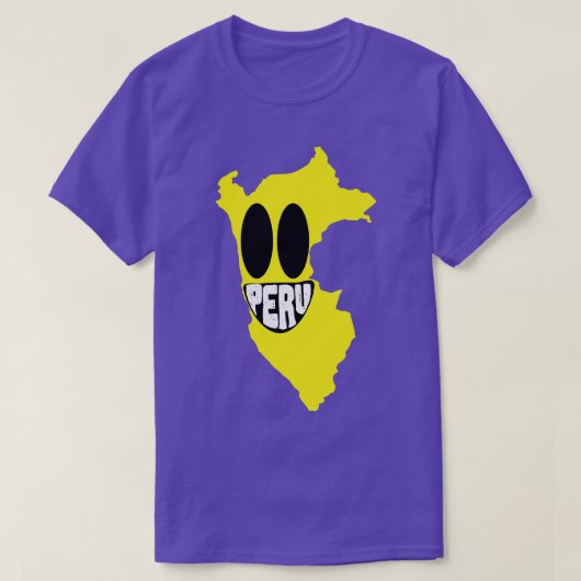 Peru Grinning Peru Gelukkig Smirking Face T-shirt (Design voorkant)