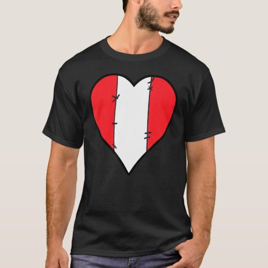 Peru Hart Peruaanse vlag T-shirt (Voorkant)