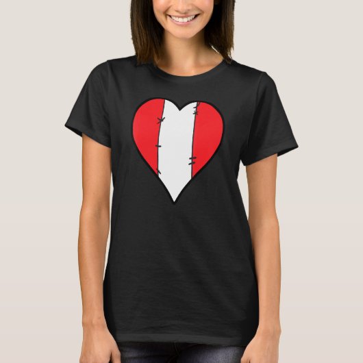 Peru Hart Peruaanse vlag T-shirt (Voorkant)