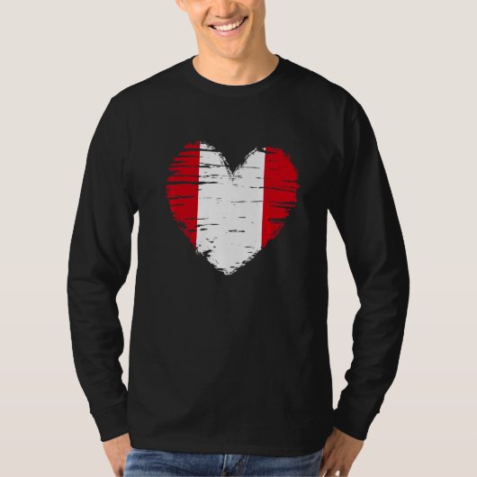 Peru Heart Peruvian Flag Peruvian Pride T-shirt (Voorkant)