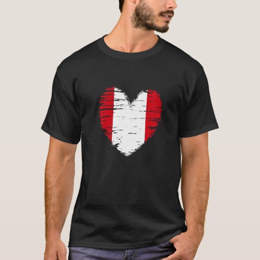 Peru Heart Peruvian Flag Peruvian Pride T-shirt (Voorkant)