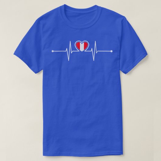 Peru Heartbeat Peruvian Pride Cute Peru Vlag T-shirt (Design voorkant)
