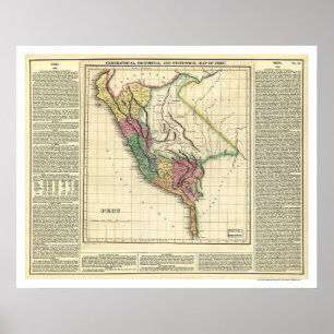 Peru History Map - 1822 Poster