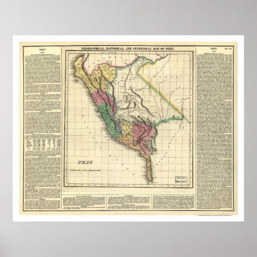 Peru History Map - 1822 Poster (Voorkant)