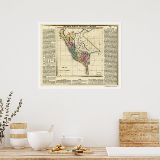 Peru History Map - 1822 Poster (Keuken)
