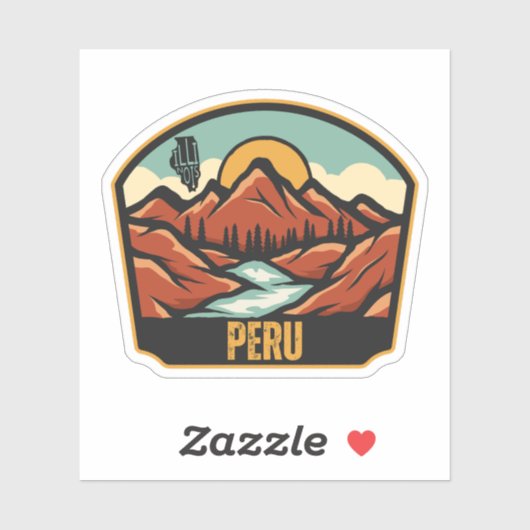 Peru, Illinois Sticker (Vel)