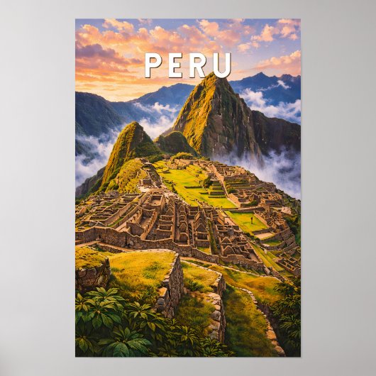 Peru Illustratie Reis Kunst Vintage Poster (Voorkant)