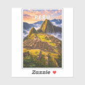 Peru Illustratie Reis Kunst Vintage Sticker (Vel)