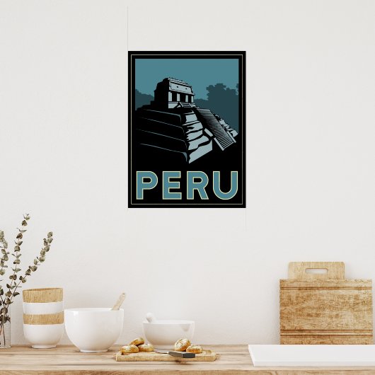 peru inca zuid - america art deco retro poster (Keuken)