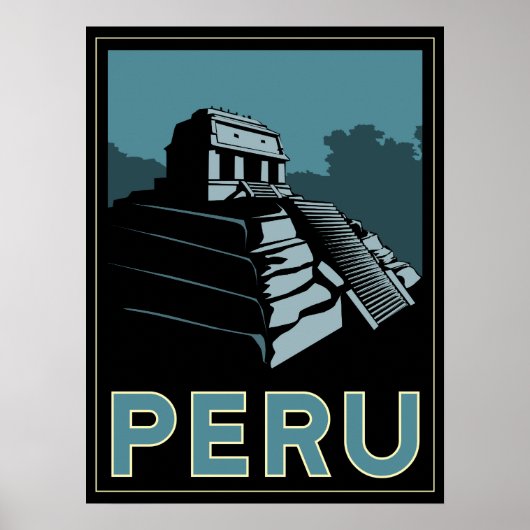peru inca zuid - america art deco retro poster (Voorkant)