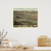 Peru Indiana 1868 Antiek Panorama Poster (Keuken)