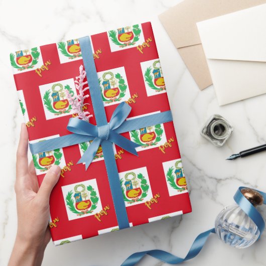 Peru inpakpapier, rood, patriottische Peruaanse vl Cadeaupapier (Geschenken)